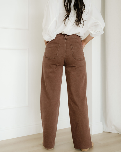Patch Pocket Denim Brown