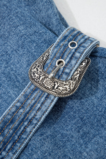 Sleeveless Denim Short Dress