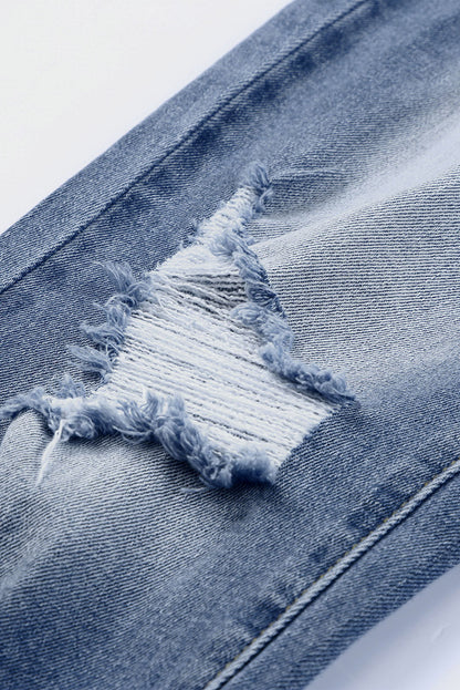Distressed Skinny Capri Jeans