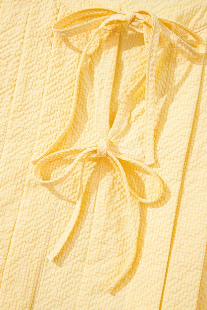 Notched Pleated Tank Top