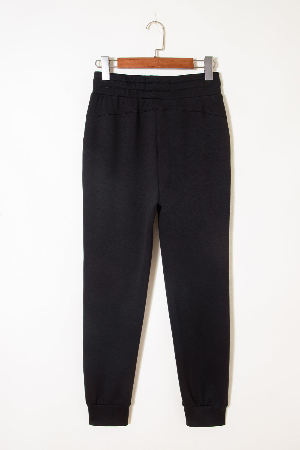 Black Exposed Seam Skinny Jogger Pants
