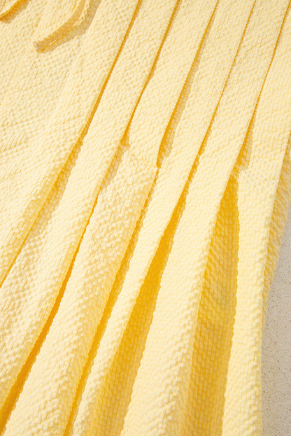 Notched Pleated Tank Top