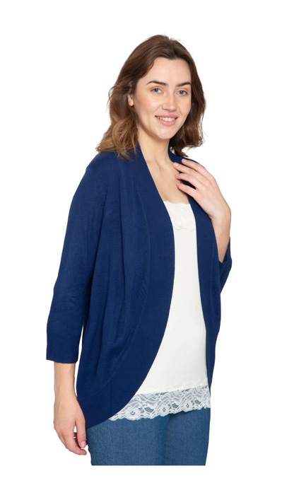 Open Front Curved Hem Soft Cardigan