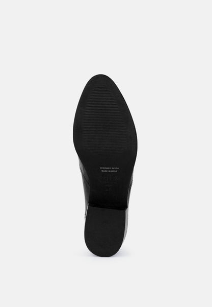 Metal Highlight Leather Loafers