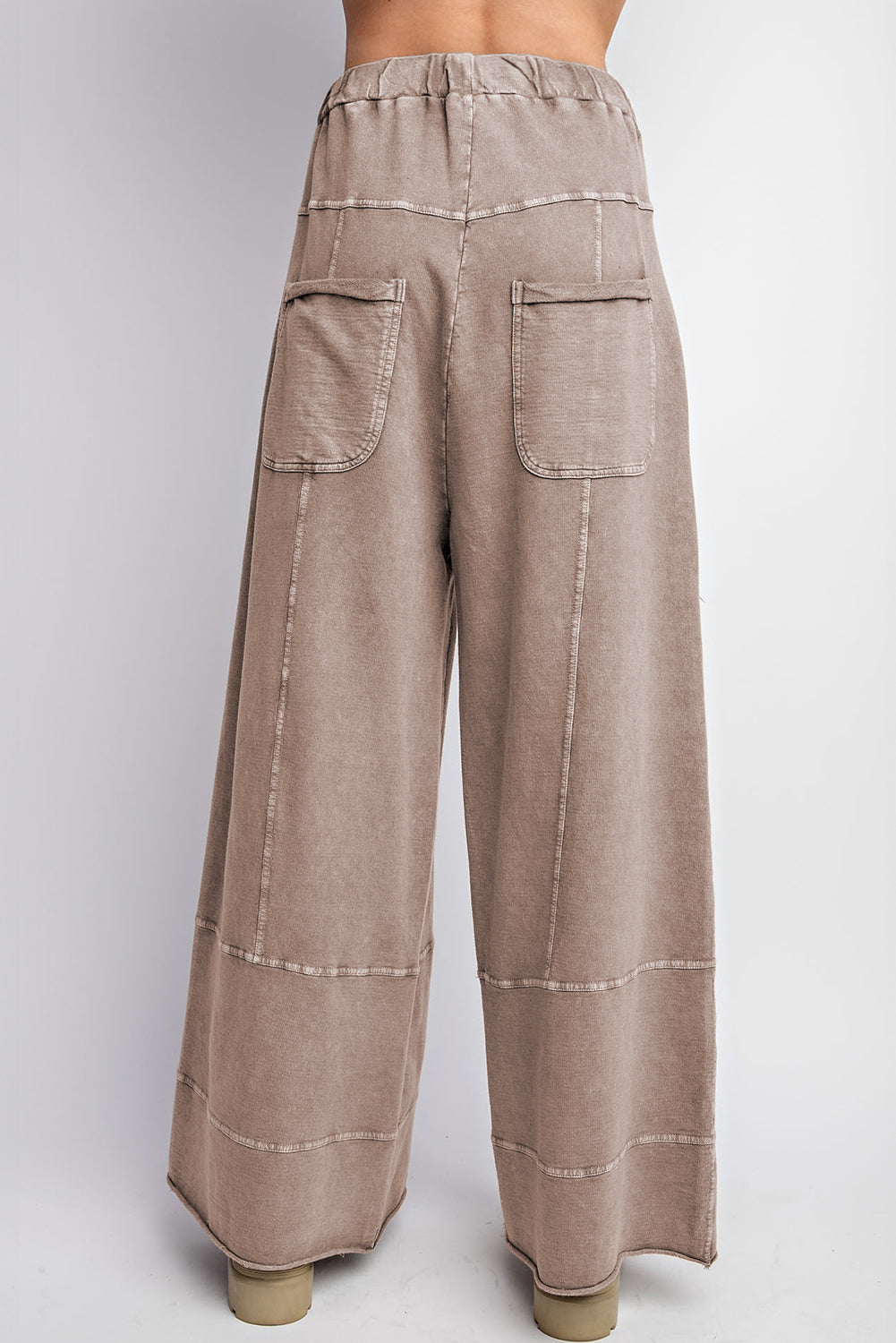 Exposed Seam Wide Leg Cargo Pants