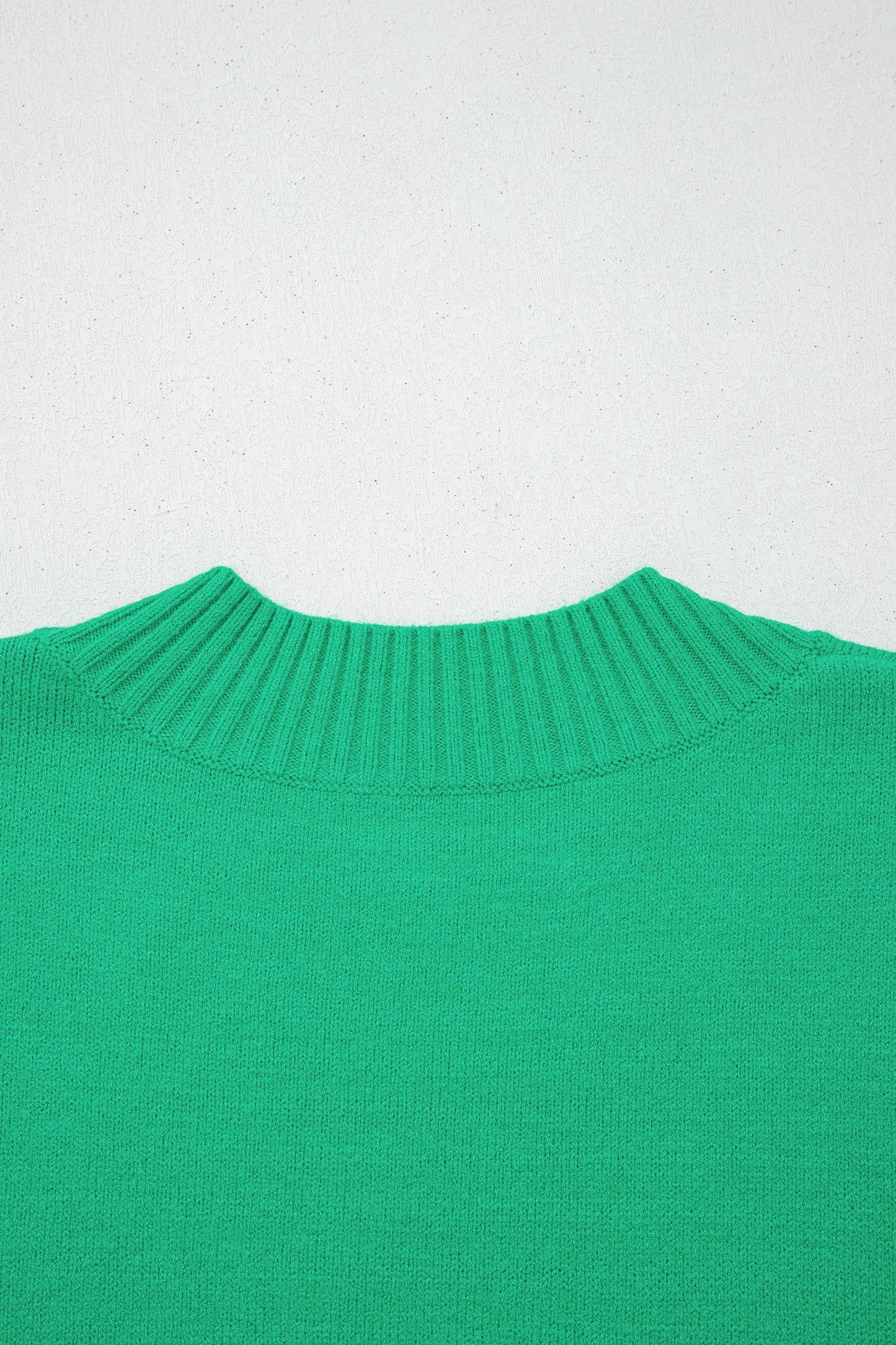 Ruffle Short Sleeve Sweater Top Green