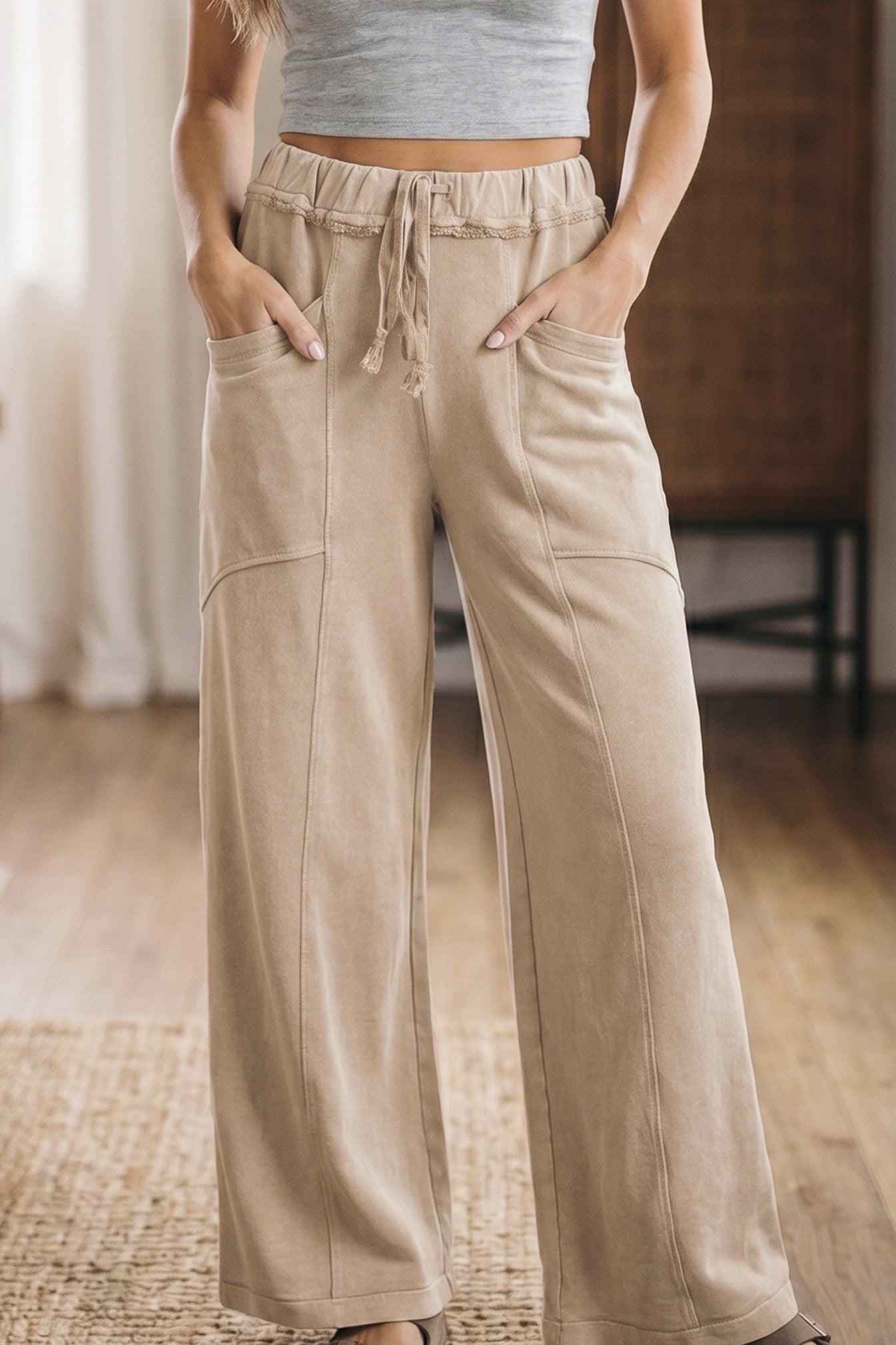 Wide Leg Drawstring Pants