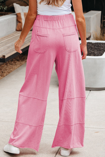 Exposed Seam Wide Leg Cargo Pants