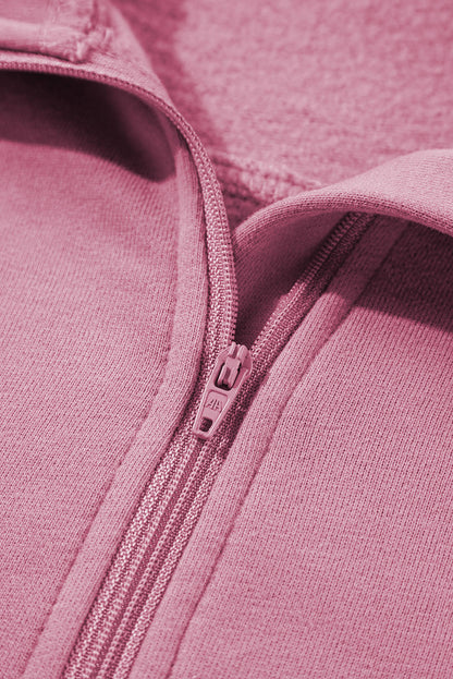 Stand Collar Pocket Pullover Phalaenopsis