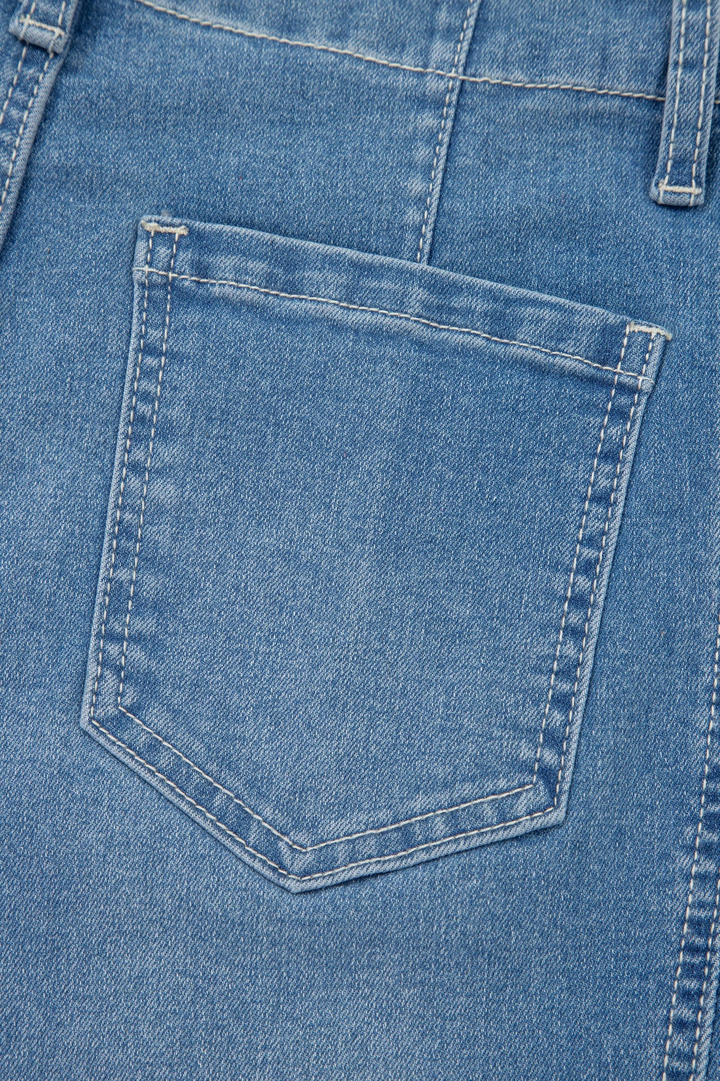 Sky Wash Cuffed Barrel Jeans