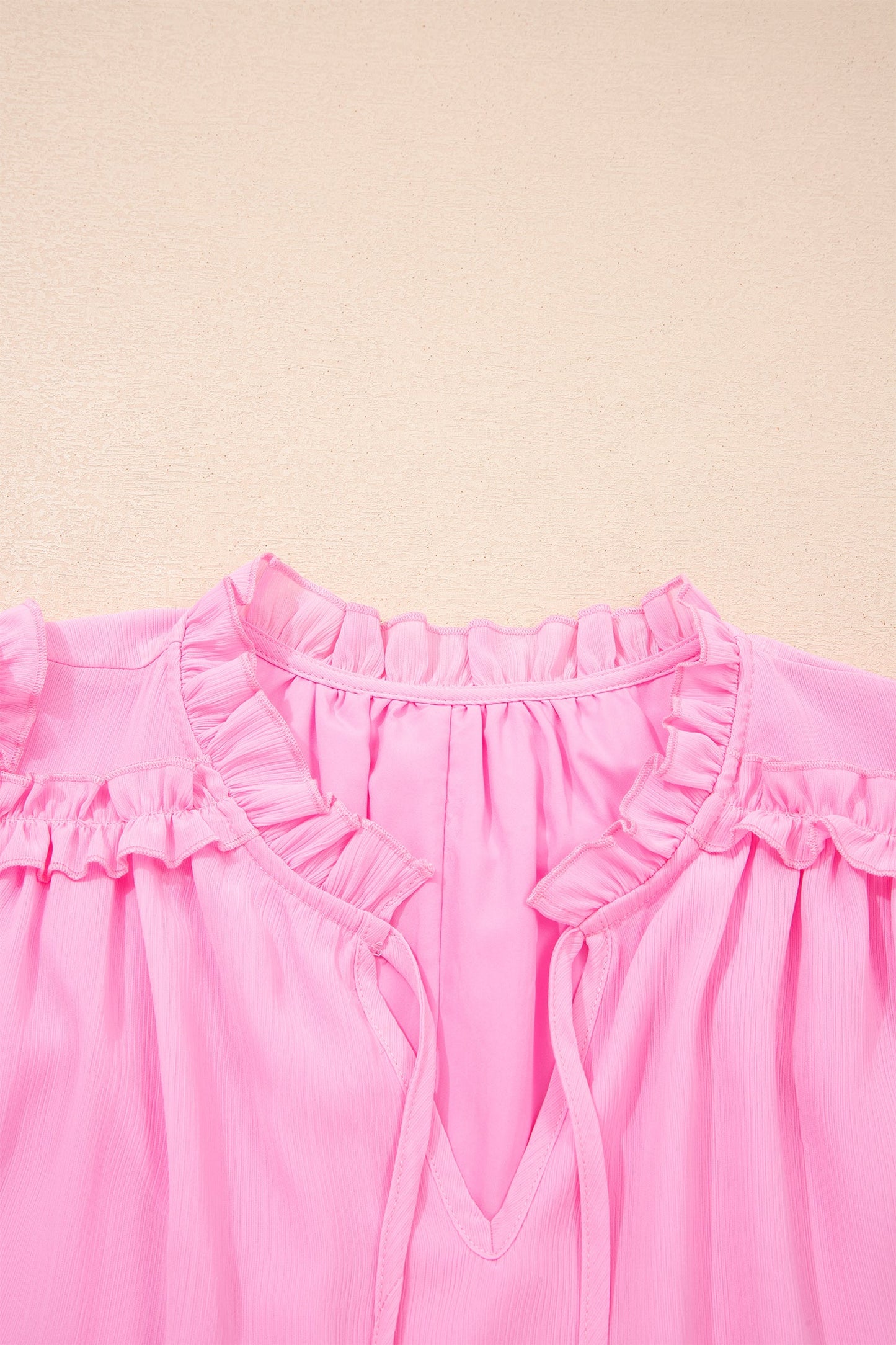 Plus Ruffle Short Sleeve Blouse