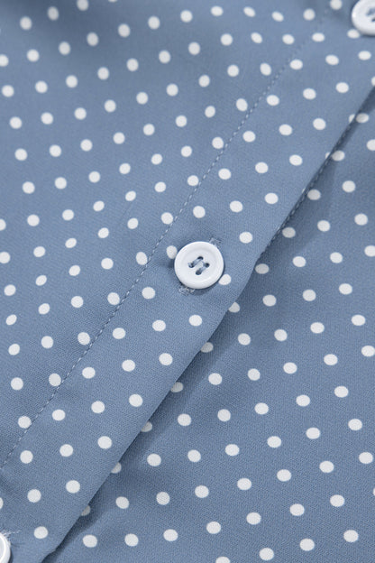 Cuffed Dot Short Sleeve Button Shirt