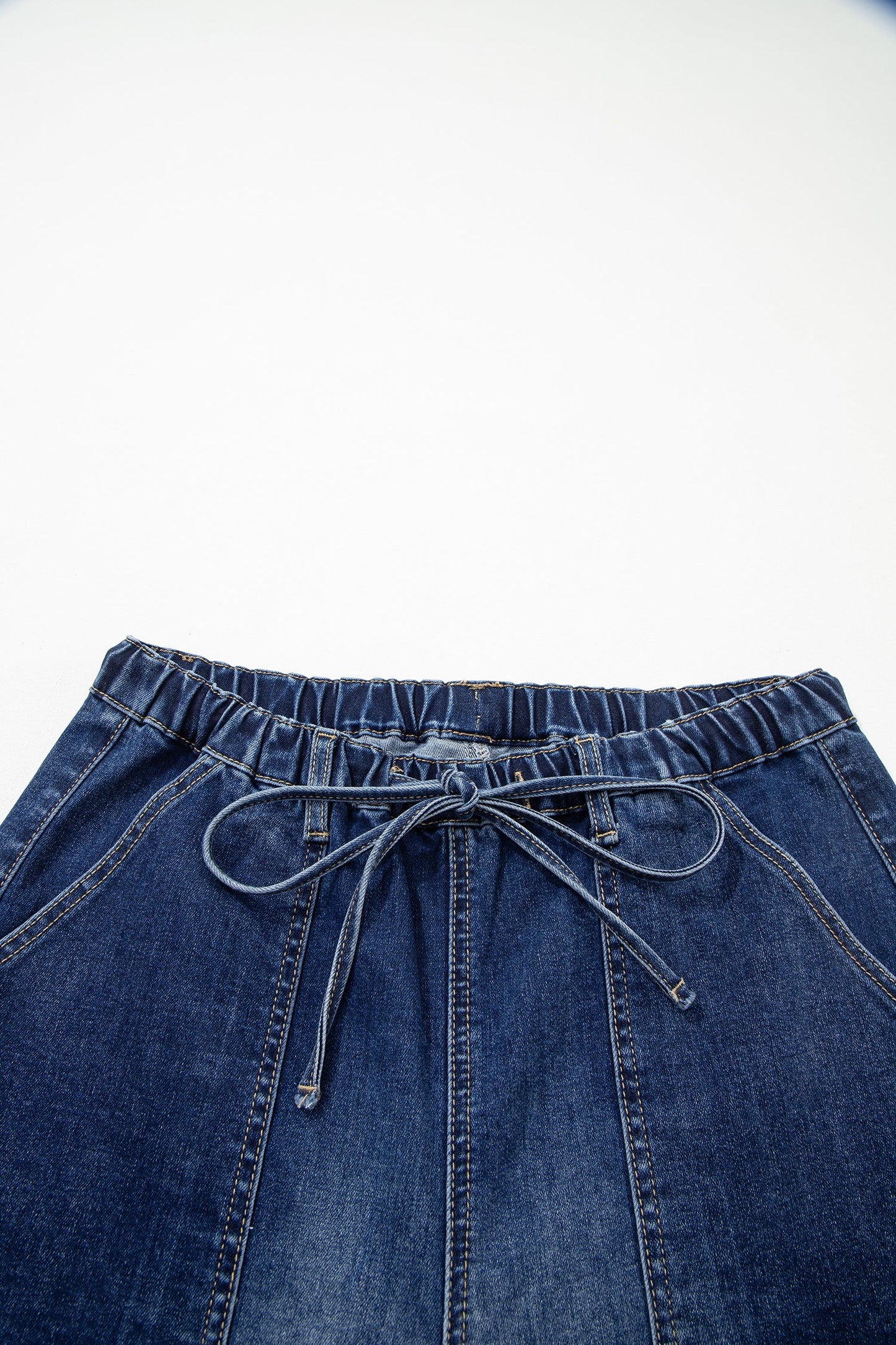 Fray Hem Wide Leg Denim Pants