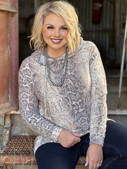 Snakeskin Light Hoodie Top