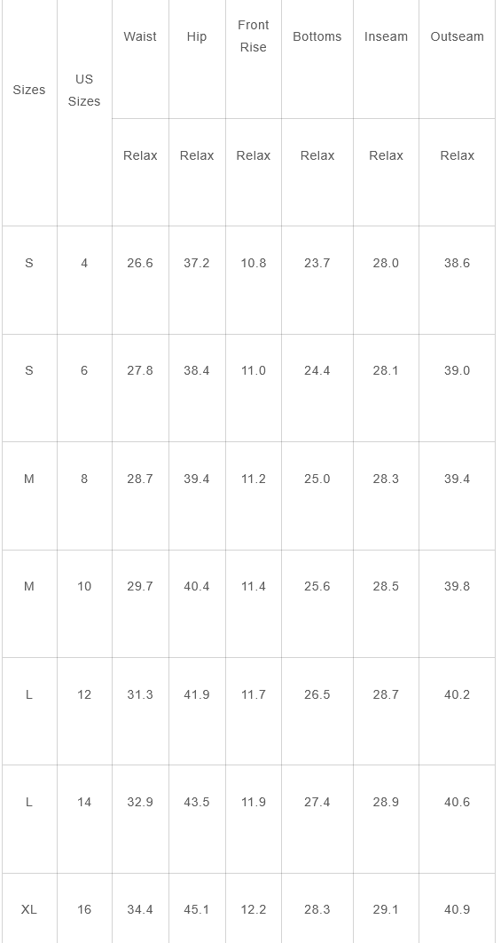 size chart