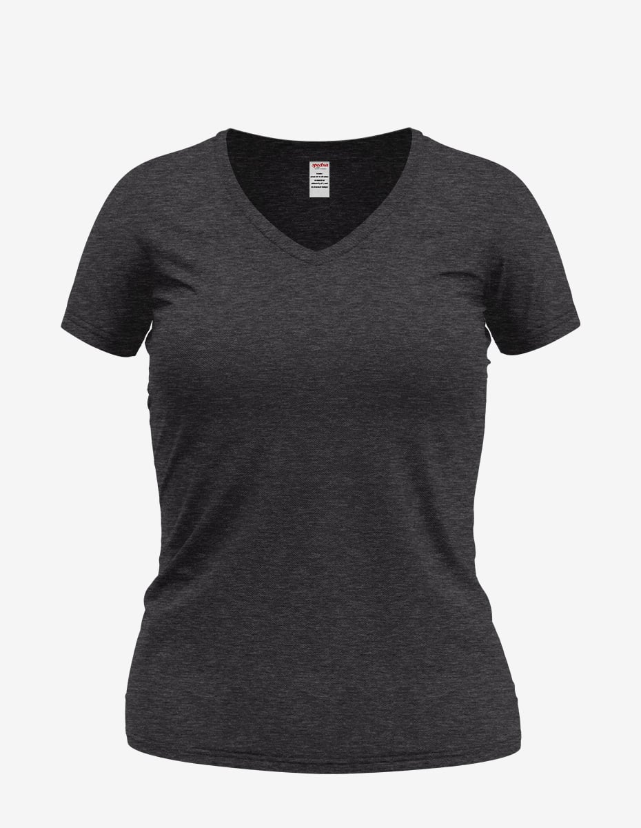 Basic Solid Heather V-Neck Tee
