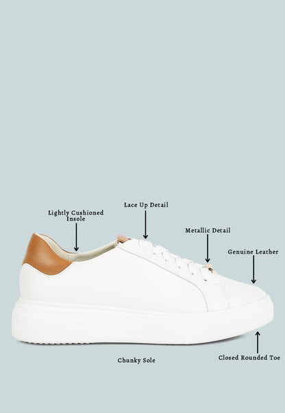 Lace Up Leather Sneakers