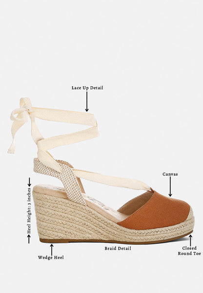 Braid Wrap Around Wedge Espadrilles