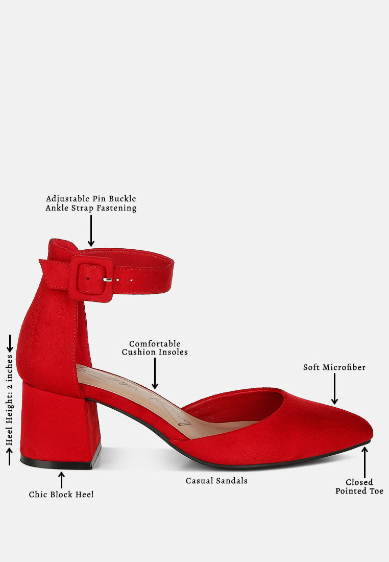 Pointed Toe Block Heel D'orsay