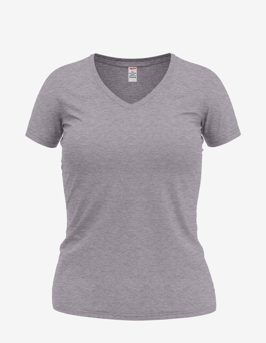 Basic Solid Heather V-Neck Tee
