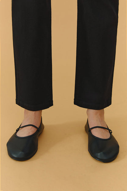 Black Straight Leg & Lined Crop Jeans
