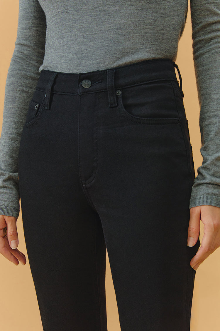 Black Straight Leg & Lined Crop Jeans