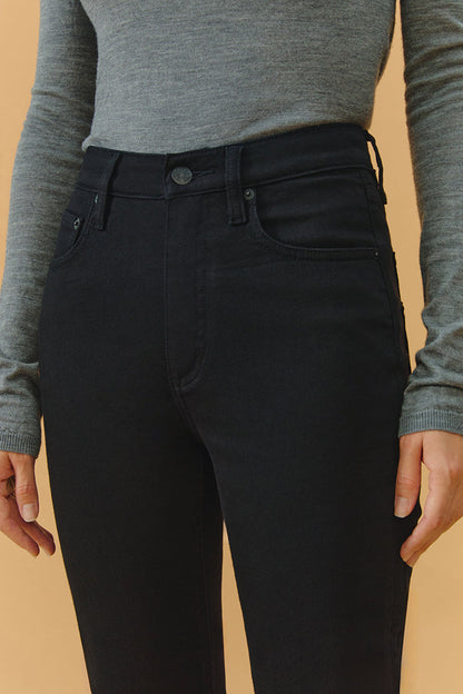 Black Straight Leg & Lined Crop Jeans