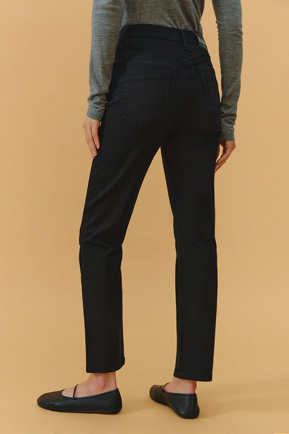 Black Straight Leg & Lined Crop Jeans