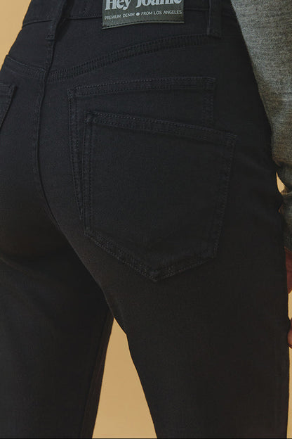 Black Straight Leg & Lined Crop Jeans