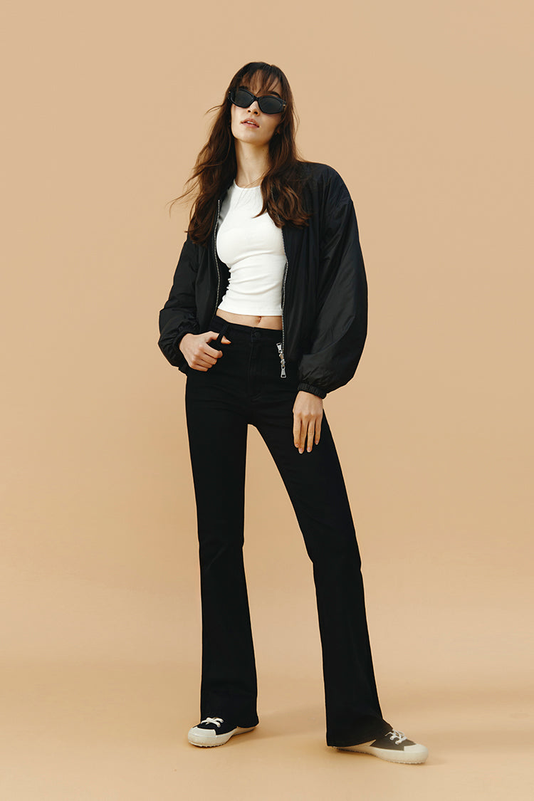 Vintage High Rise Flare Stretch Jeans