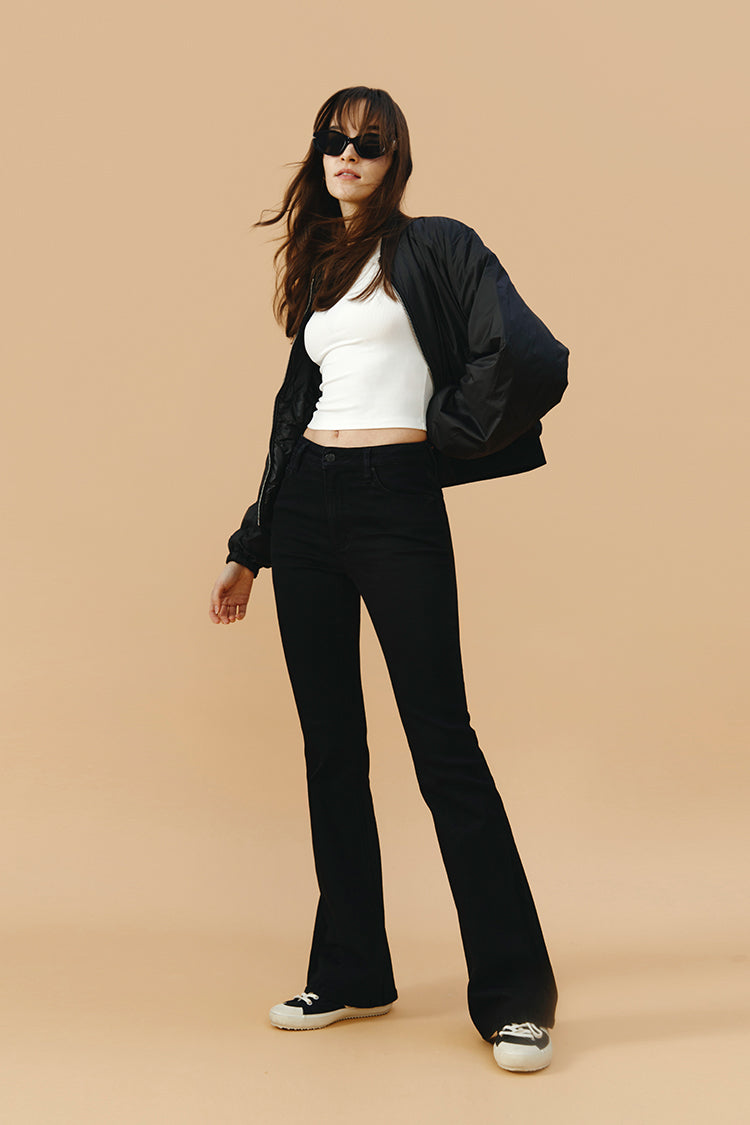 Vintage High Rise Flare Stretch Jeans