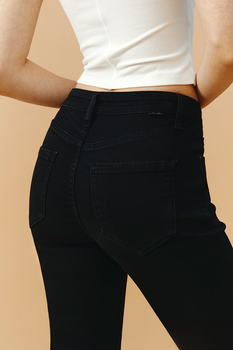 Vintage High Rise Flare Stretch Jeans