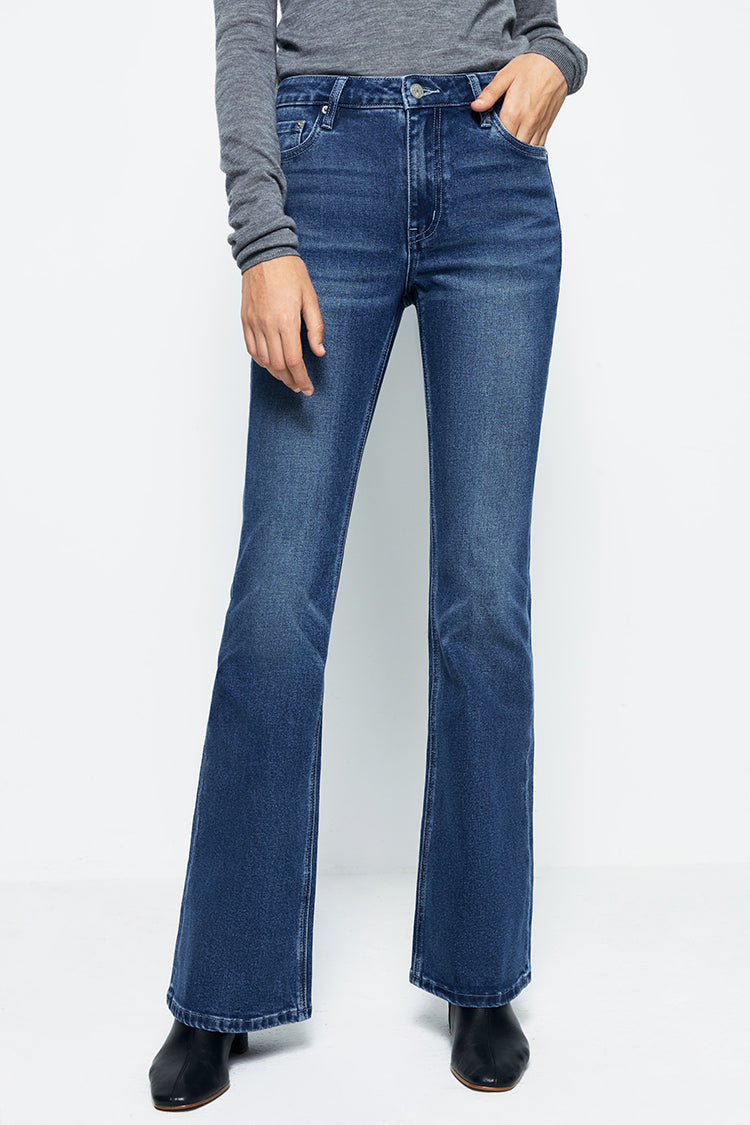 Vintage High Rise Flare Stretch Jeans