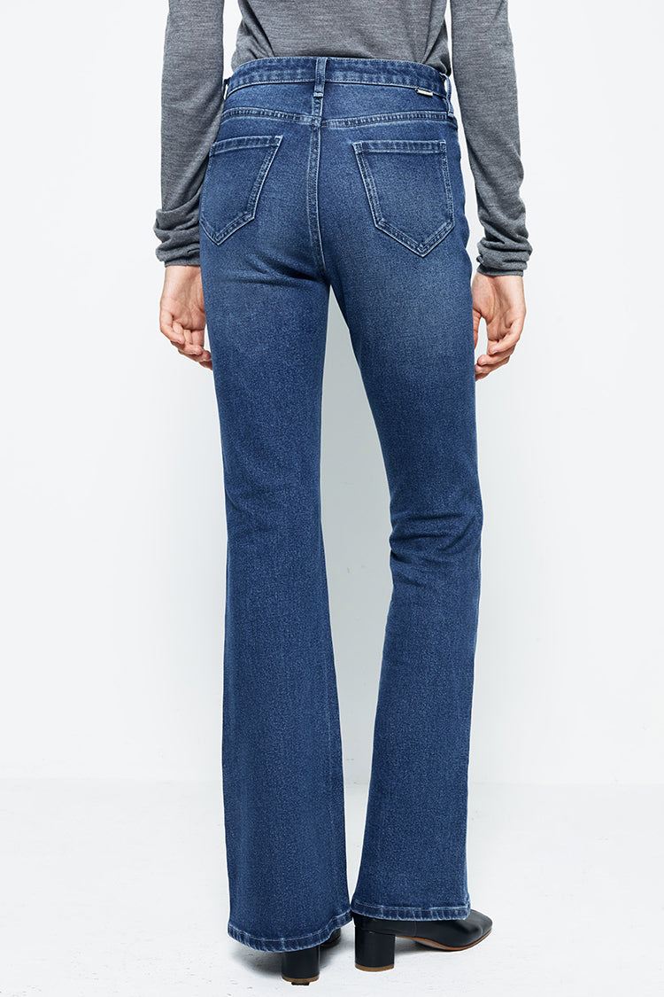 Vintage High Rise Flare Stretch Jeans