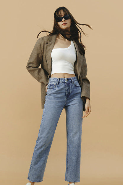 High Rise Manhattan Straight Jeans