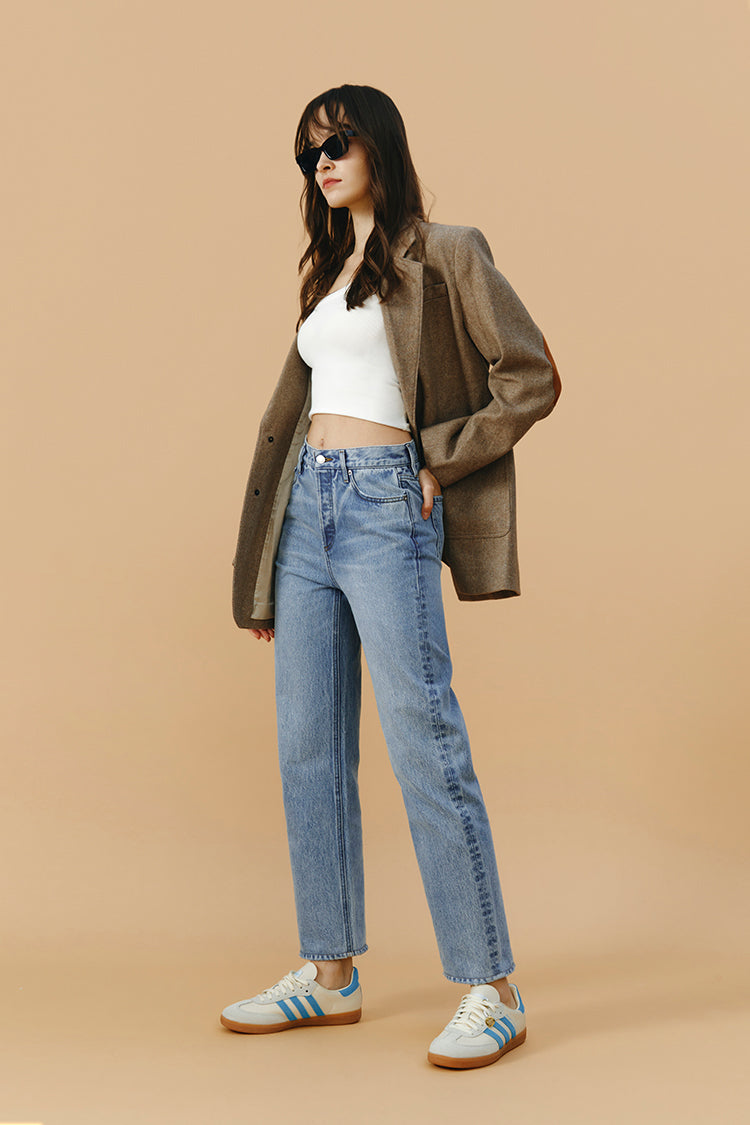 High Rise Manhattan Straight Jeans