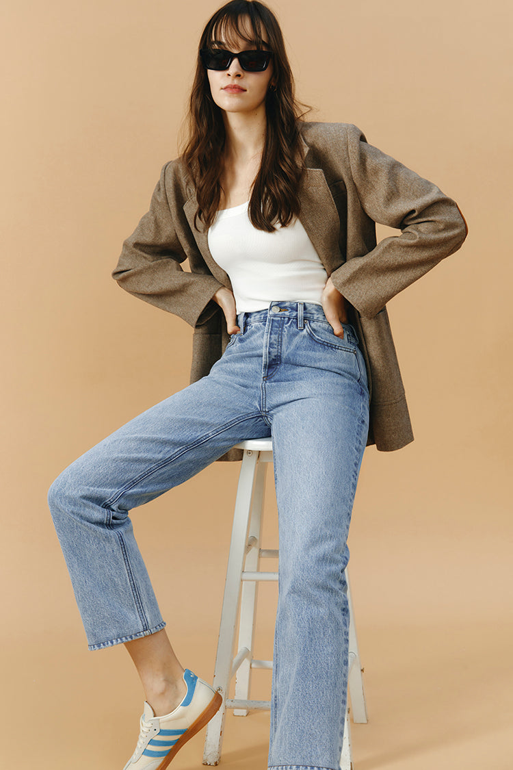 High Rise Manhattan Straight Jeans