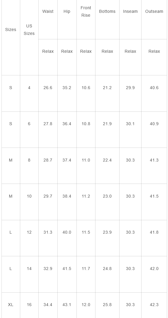 size chart