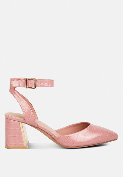 Sling Block Heel Pump