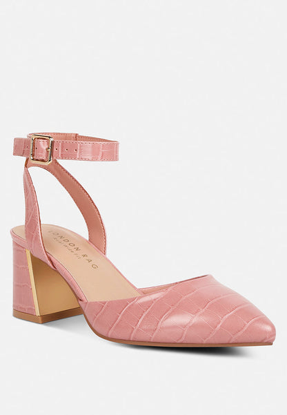 Sling Block Heel Pump
