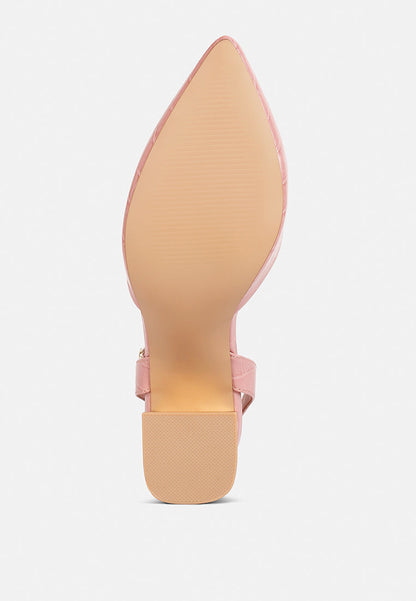 Sling Block Heel Pump