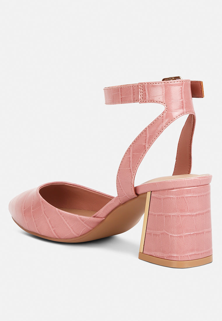 Sling Block Heel Pump