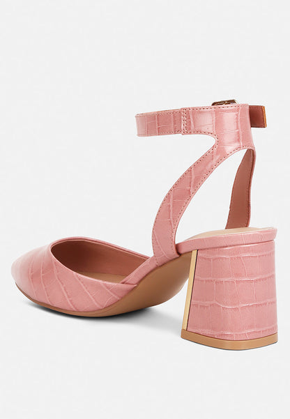 Sling Block Heel Pump