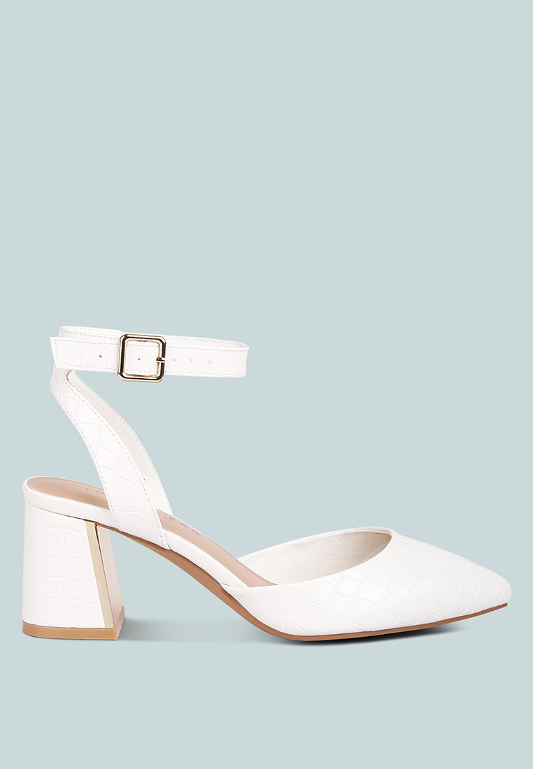 Sling Block Heel Pump