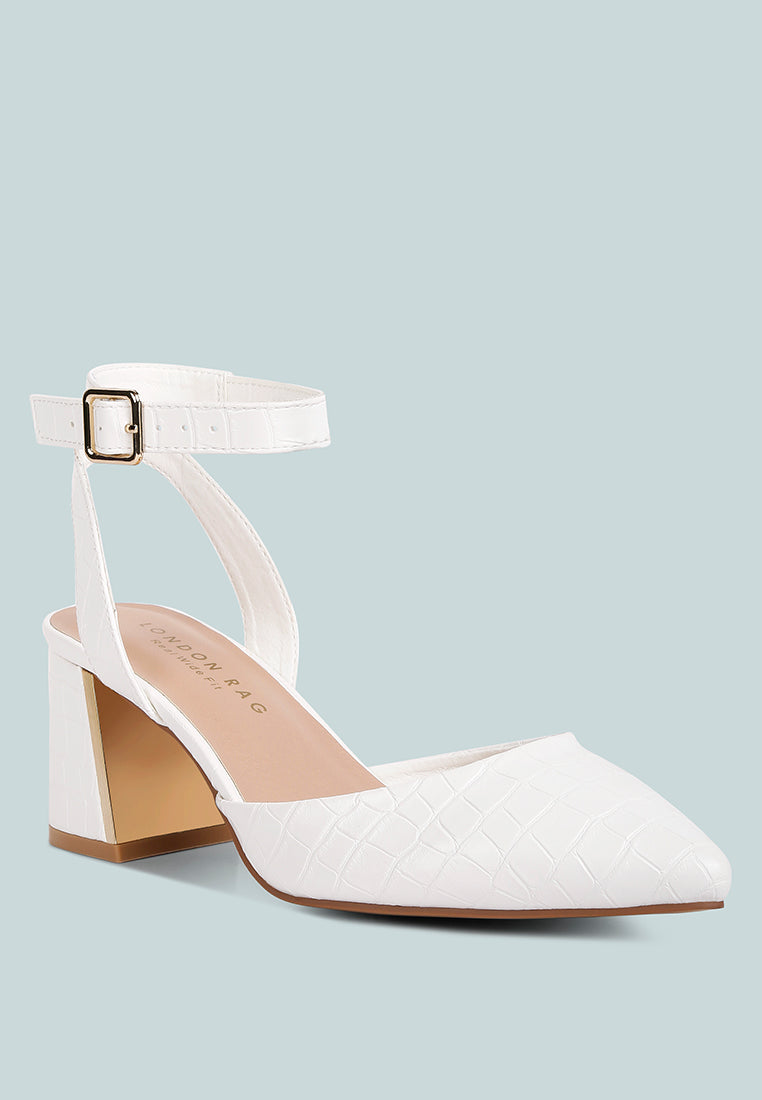 Sling Block Heel Pump