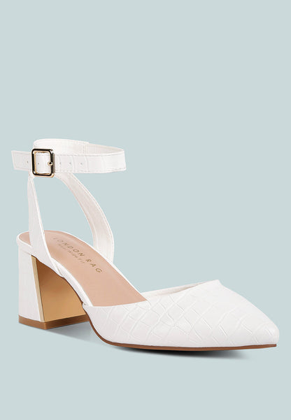 Sling Block Heel Pump