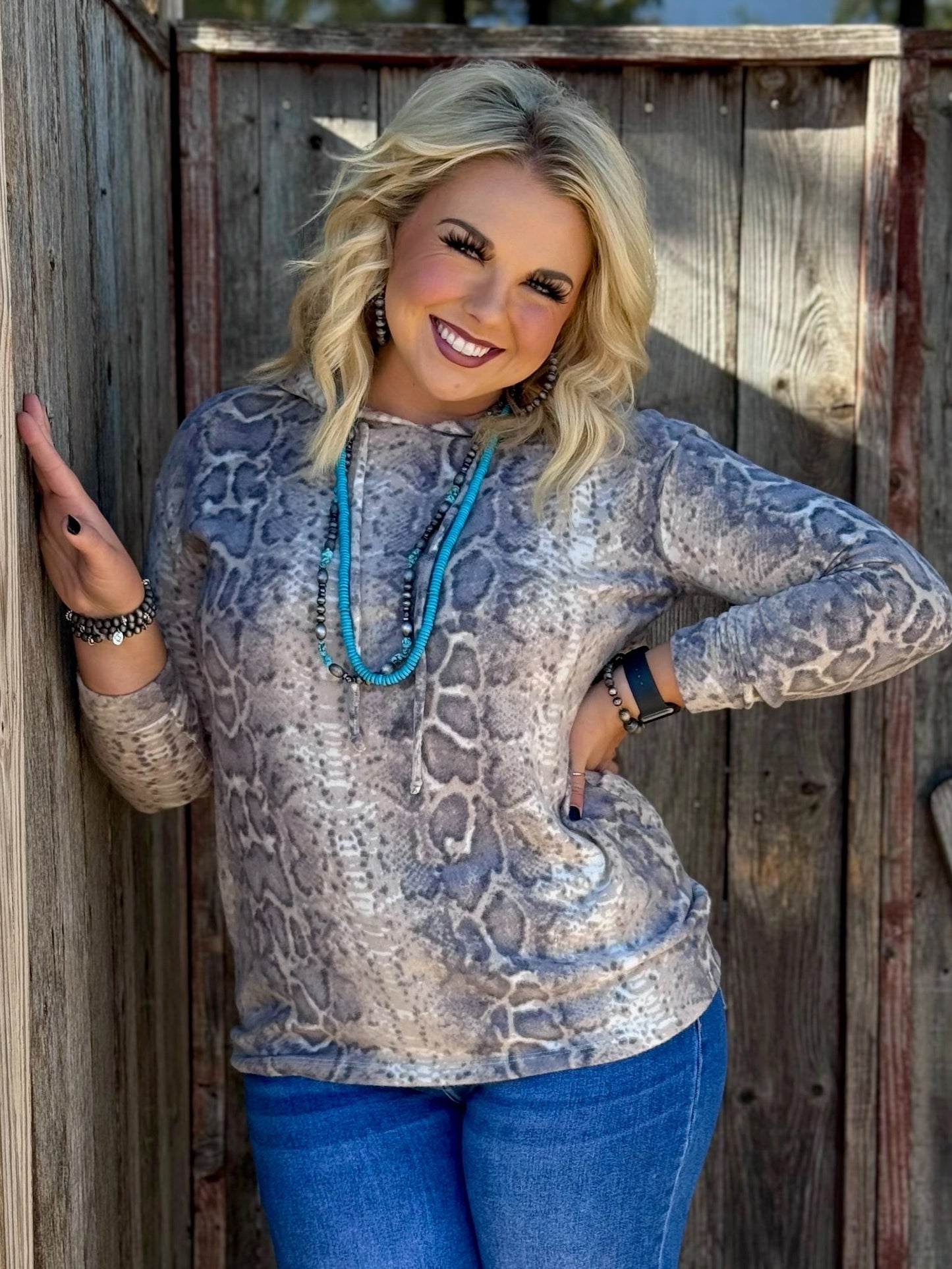 Snakeskin Light Hoodie Top