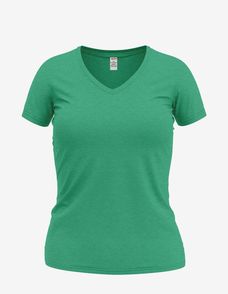 Basic Solid Heather V-Neck Tee