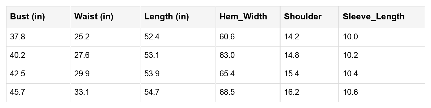 size chart