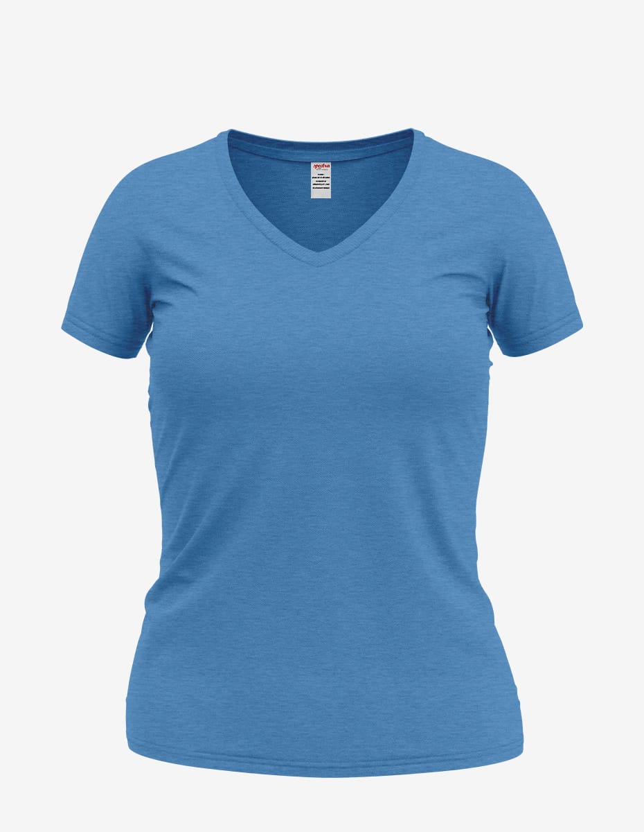 Basic Solid Heather V-Neck Tee